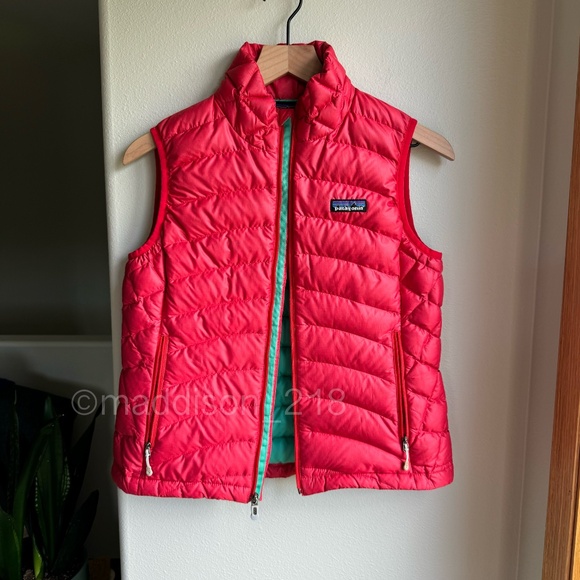 Patagonia Down Sweater Vest Small Maraschino Red Pink 800-fill-power down S - Picture 9 of 13